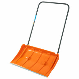 Движок для уборки снега пластиковый, 795х435х1280 мм, стальная рукоятка, усиленный Сибртех