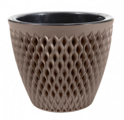 Кашпо ВЕРСАЛЬ пластиковый 3л мокачино