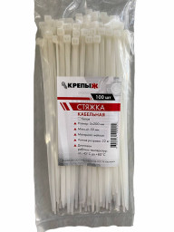 Хомут нейлоновый 5*200 мм белый КРЕПЫЖ (100шт)