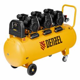 Компрессор безмасл. малошумн. DLP-4500/150, 4,5 кВт, 3х1,5 кВт,150 л, 2850 об/мин,750 л/мин Denzel