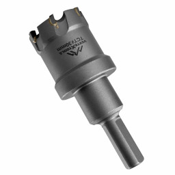 Коронка по металлу твердосплавная с центрирующим сверлом VERTEXTOOLS 30мм