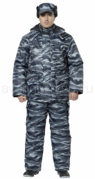 Костюм зимний мужской охранника КМФ цифра серый