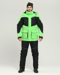 Костюм зимний STAN  PRO -45 ПК Таслан, Чёрный- Салатовый Тритон