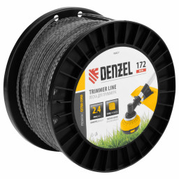 Леска для триммера двухкомпонентная зубчатый квадрат, 2,4мм х 172м, на DIN кат. EXTRA CORD Denzel
