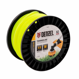 Леска для триммера квадрат, 4,0мм х 62м, на DIN катушке FLEX CORD Denzel