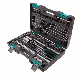 Набор инструментов 1/2, 1/4 CrV, 82 предмета STELS Сп2