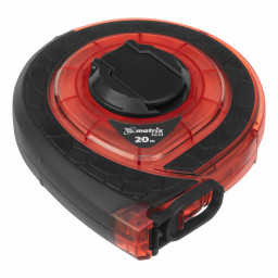 Рулетка геодезическая 20 м х 15 мм, закрытый корпус, фибергласовая лента, двусторонняя шкала, Pro Matrix