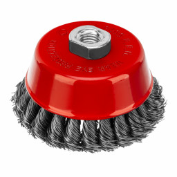 Щетка для УШМ, 100 мм, М14, "чашка", двухрядная, крученая проволока 0.5 мм Matrix