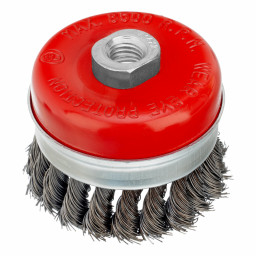 Щетка для УШМ Heavy Duty, 80 мм, М14, "чашка", крученая проволока 0.5 мм Matrix