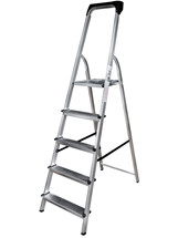 Стремянка алюминиевая 5 ступеней с лотком Новая высота