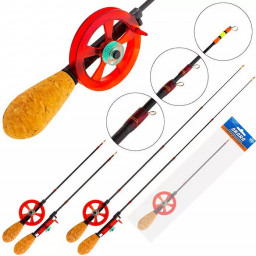 Удочка зимняя HFTC-3 с катушкой (хлыст 3 составной карбон) Akara