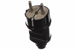 Вилка прямая с/з 16A черная Vx2-B ЭРА 